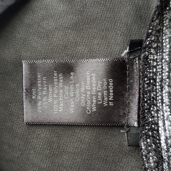 Ann Tayor Black and White Capped Sleeve Knit Top with Sheer Trim - Picture 10 of 10